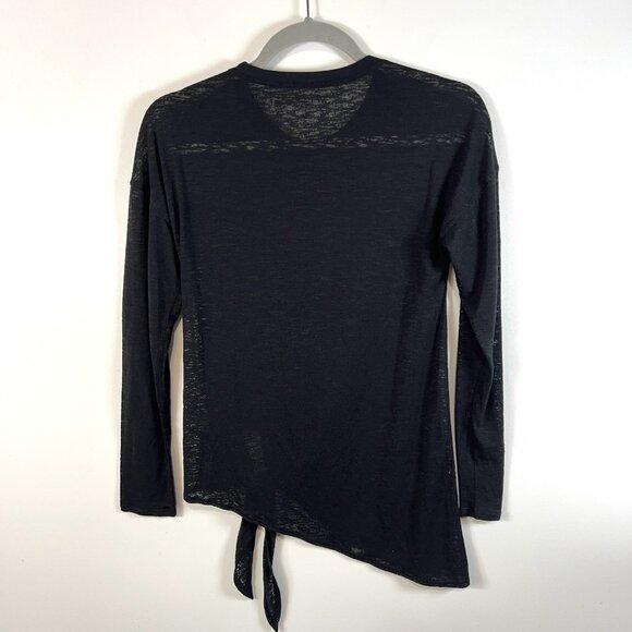 Lululemon Women’s Tie Your Practice Long Sleeve Black Size 6 Small Sheer Yoga - Picture 5 of 7